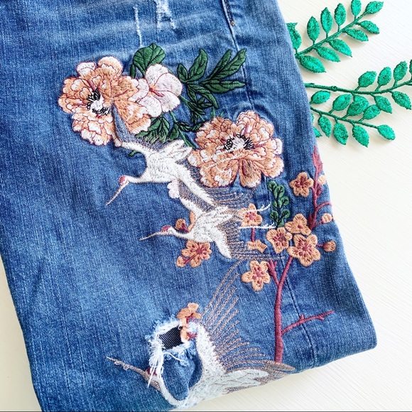 HALLHUBER stylish Asian embroidery jeans 31” waist - Picture 5 of 12